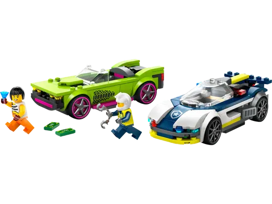 La course-poursuite entre la voiture de police et la super voiture - LEGO® City
