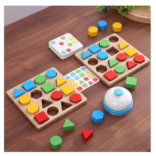 Blocs Géométriques en Bois – Jeu de Compétition