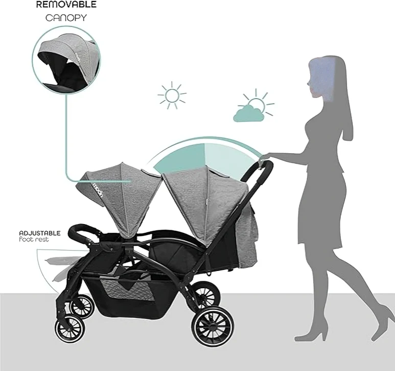 Poussette Jumeaux - Noir