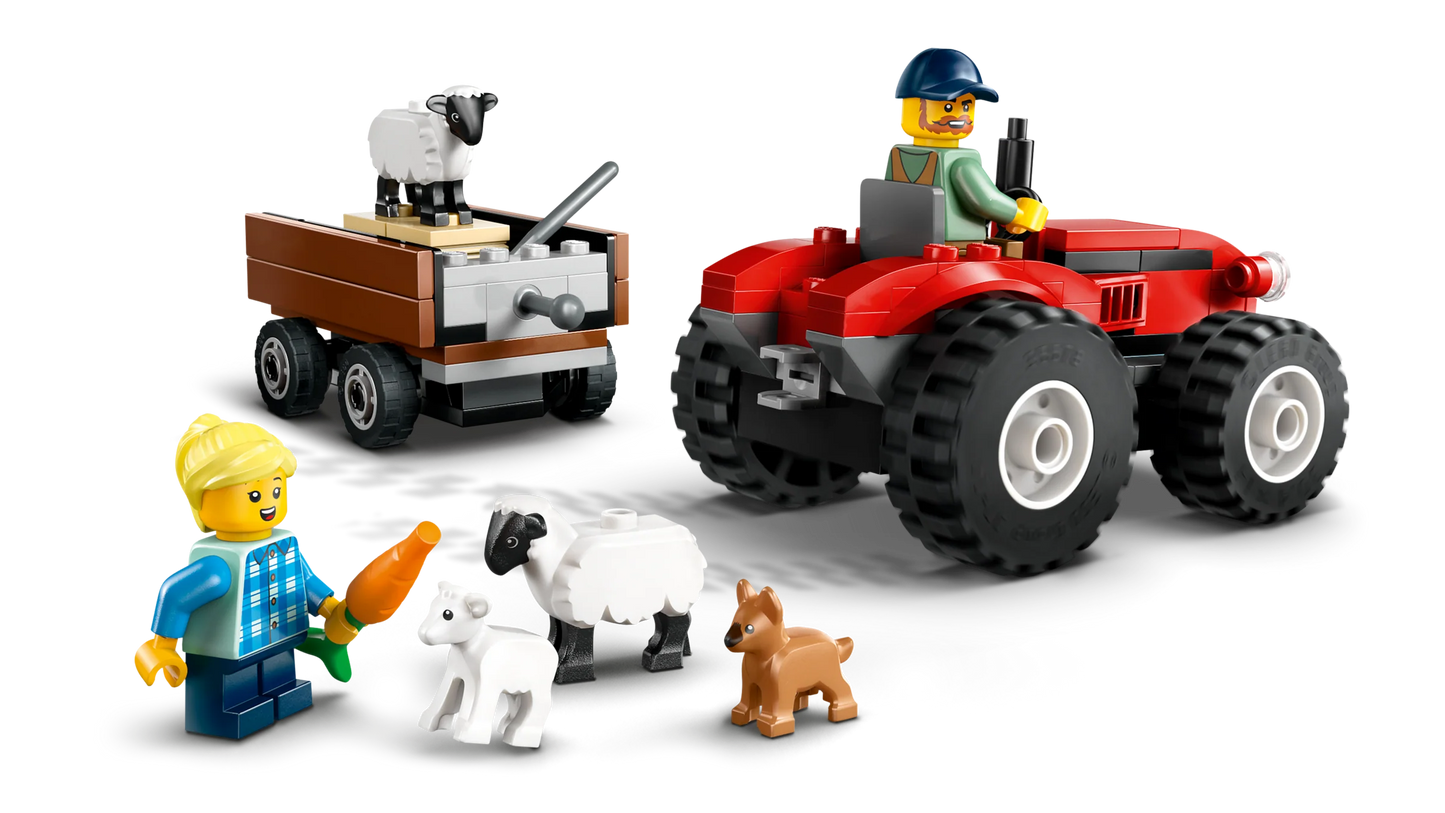 LEGO® City – Tracteur agricole rouge avec remorque et moutons