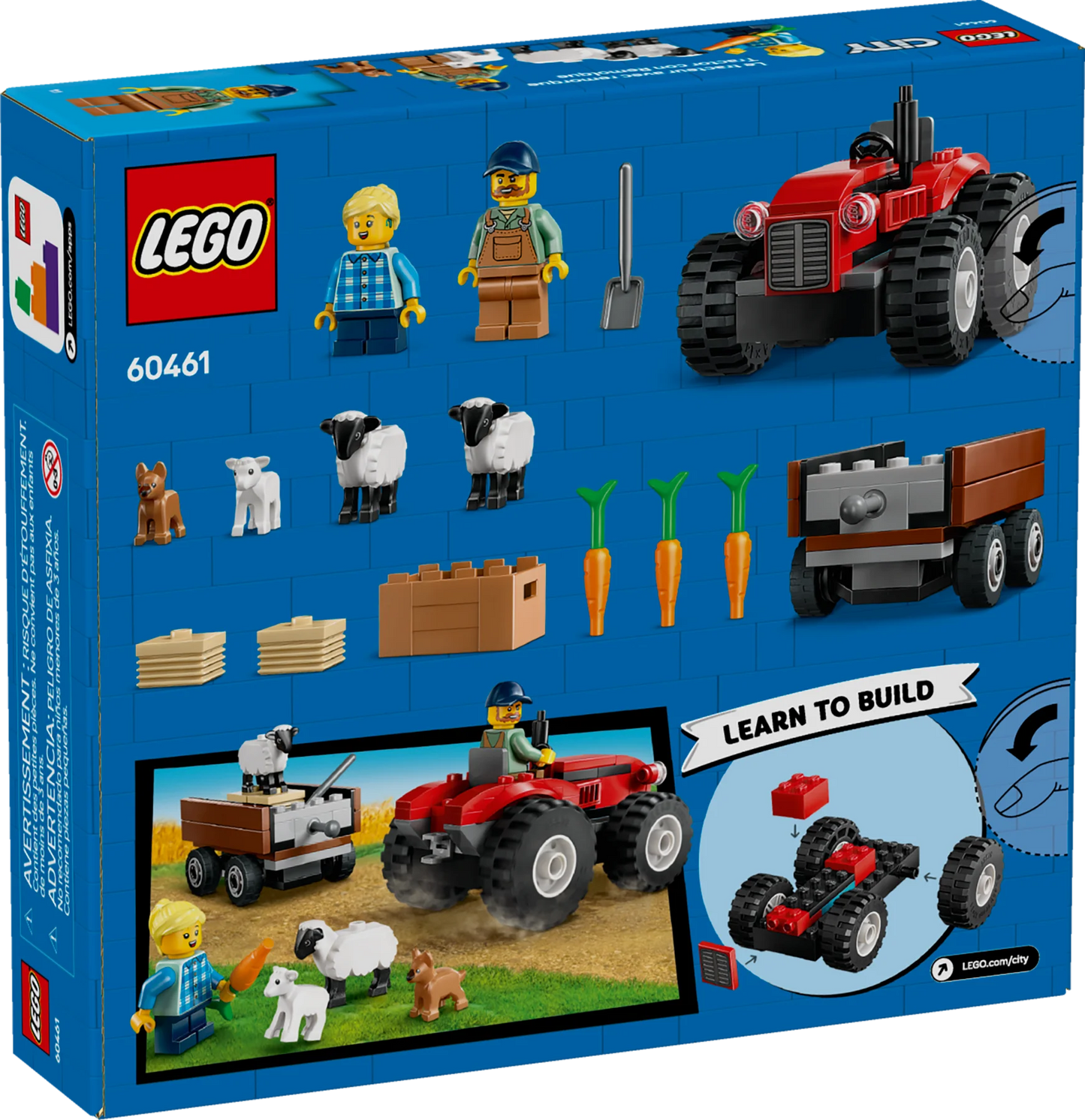 LEGO® City – Tracteur agricole rouge avec remorque et moutons