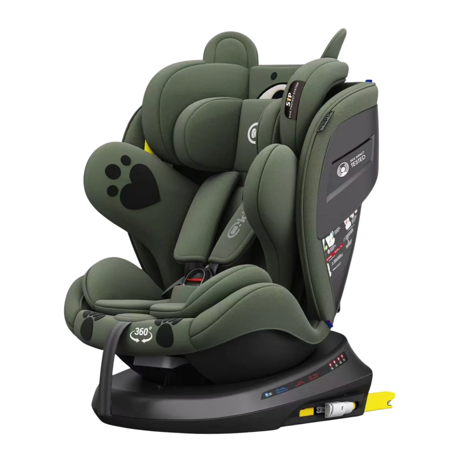 Siège Auto Kidilo ISOFIX 360° Haute Qualité (VERT)