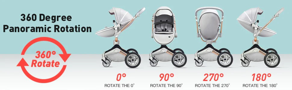 Poussette en cuir pour bébé Hot Mom 360°