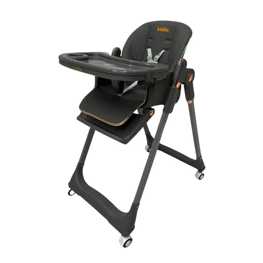 Chaise Haute Évolutive 8122 – Pliable, 7 Hauteurs, 3 Inclinaisons, Double Plateau