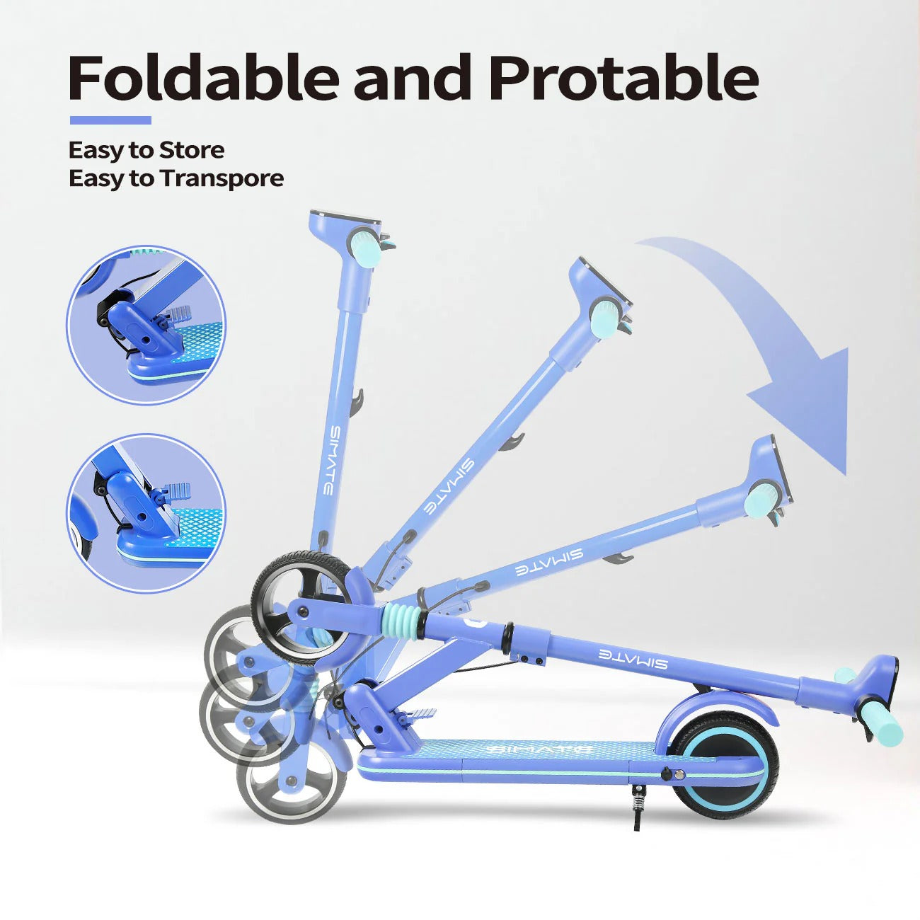 Trottinette Électrique Enfant S3 – Bleu (6 à 16 ans)