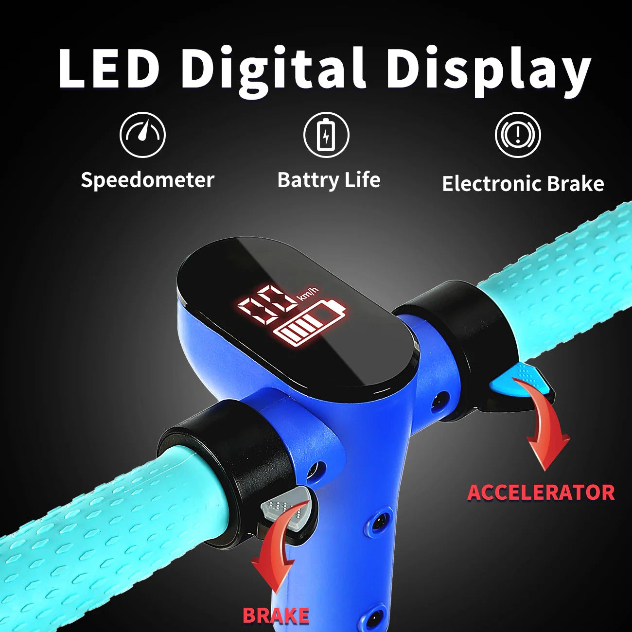 Trottinette Électrique Enfant S3 – Bleu (6 à 16 ans)