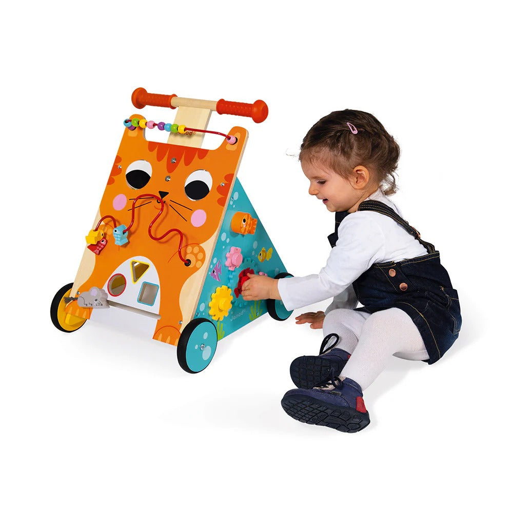 Chariot Multi-Activités Chat en Bois – Janod