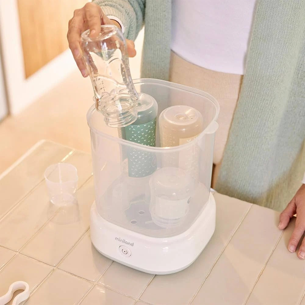 Miniland Mini steamy - Stérilisateur blanc de grande capacité