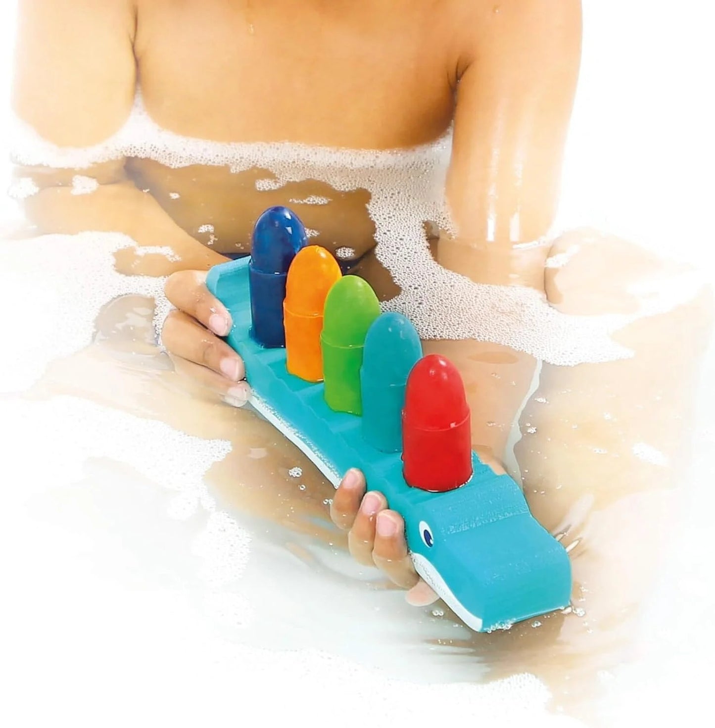Crayons pour le Bain avec Support Crocodile en Mousse 10M+ - LUDI